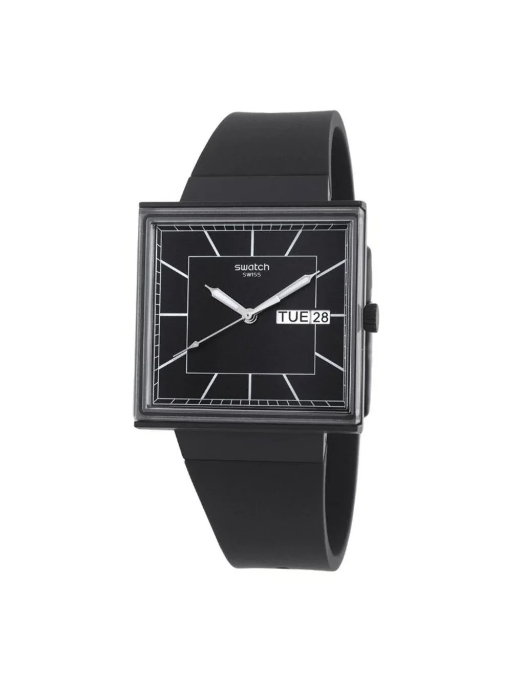 NWT Swatch What If...Blackagain? Quartz Black Dial Unisex Watch